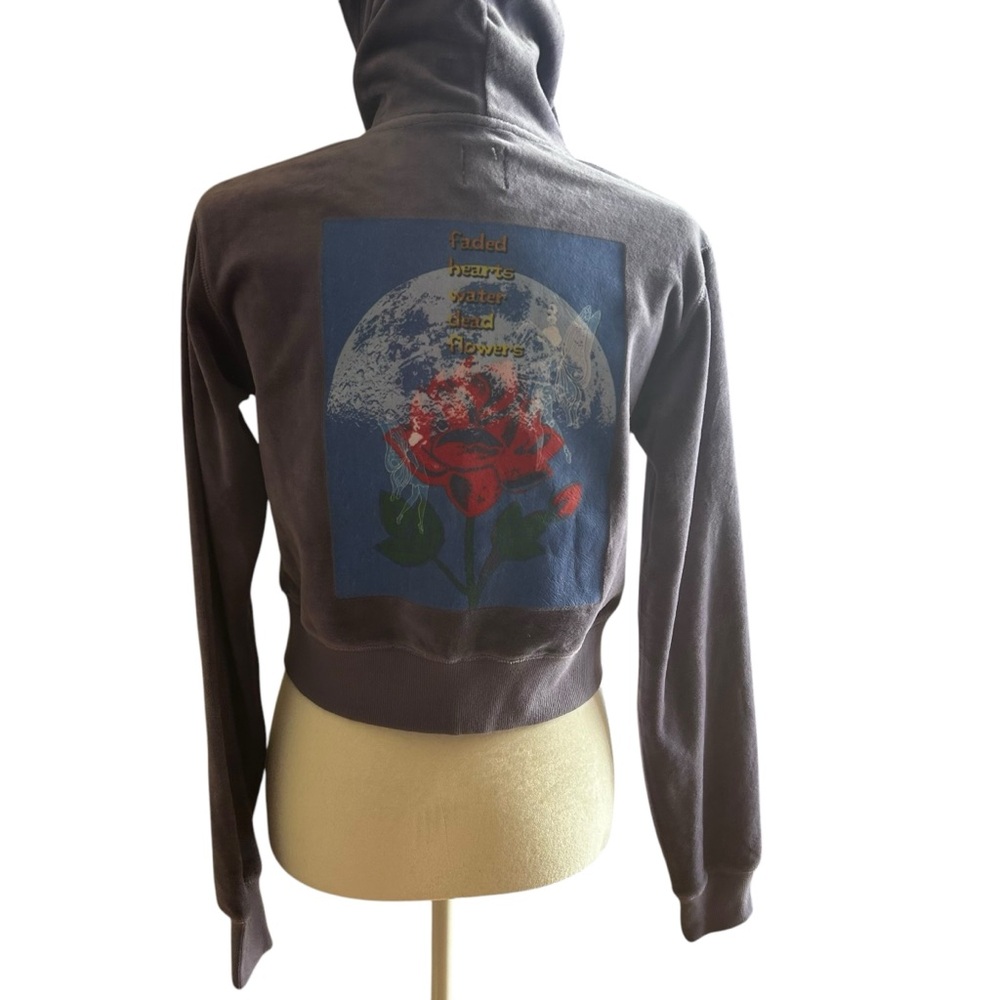 BOYS LIE Let It Grow hoodie New/tags Purple Revolve velvet graphic womens sz M/L - Picture 3 of 15